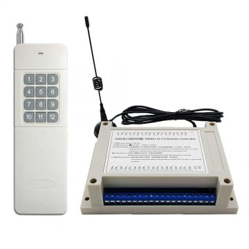5000M Kit Interrupteur Télécommande Sans Fil avec 12 Sorties Relais Sec