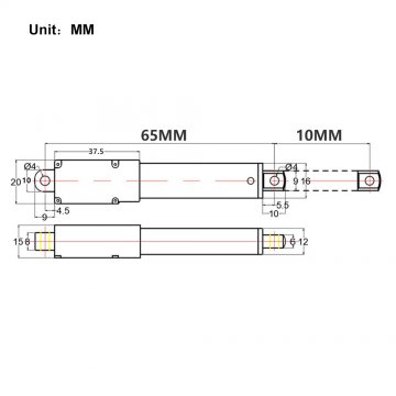 poussoir Micro linéaire actionneur mini étanche électrique avec supports de montage 12V 60N longueur longueur 30mm vitesse 15mm 
