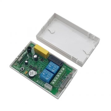 Télécommande Sans Fil 220V 2 Canaux RF – Kit 1 Récepteur + 3 Transmetteurs Pour Porte De Garage Et Moteur